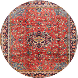 Square Machine Washable Traditional Camel Brown Rug, wshtr2810