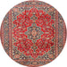 Round Traditional Camel Brown Persian Rug, tr2811