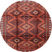 Round Traditional Rust Pink Persian Rug, tr2812