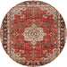 Round Traditional Red Persian Rug, tr2814
