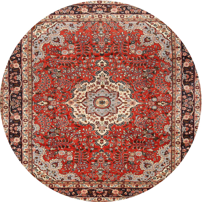 Square Machine Washable Traditional Tomato Red Rug, wshtr2814