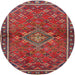 Round Traditional Red Persian Rug, tr2819