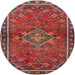 Square Machine Washable Traditional Red Rug, wshtr2819