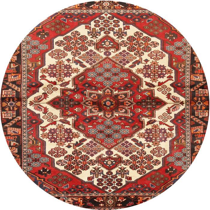Round Traditional Red Persian Rug, tr2820