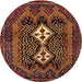 Round Traditional Deep Red Persian Rug, tr2822