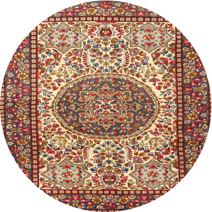 Square Machine Washable Traditional Sand Brown Rug, wshtr2824