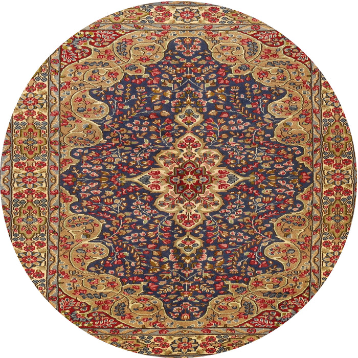 Square Machine Washable Traditional Brown Red Rug, wshtr2827