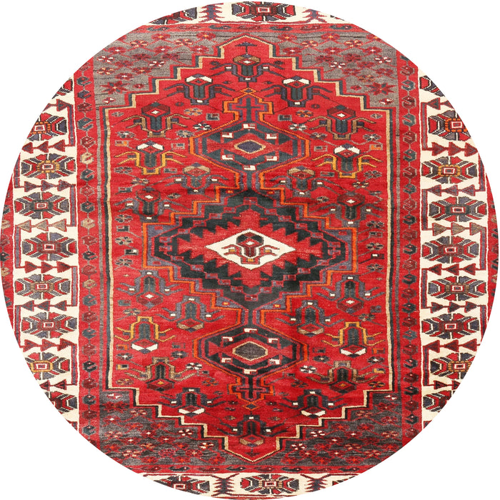 Round Traditional Red Persian Rug, tr2830
