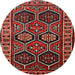 Round Traditional Brown Persian Rug, tr2832