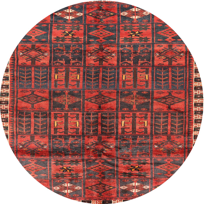 Round Traditional Sienna Brown Persian Rug, tr2834