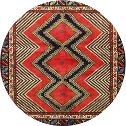 Square Machine Washable Traditional Dark Gold Brown Rug, wshtr2837