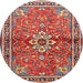 Round Traditional Camel Brown Persian Rug, tr2838
