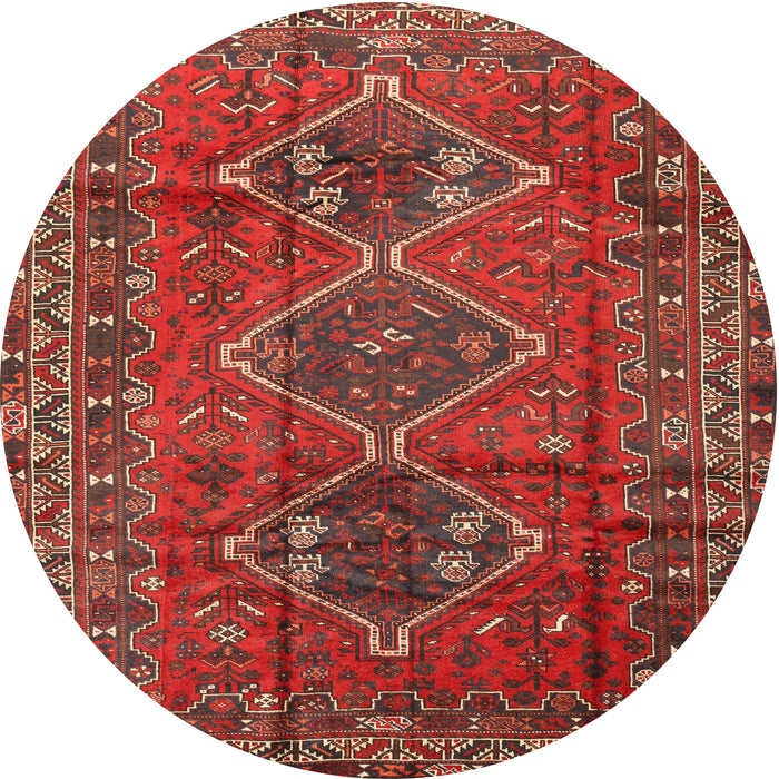Square Machine Washable Traditional Red Rug, wshtr2839