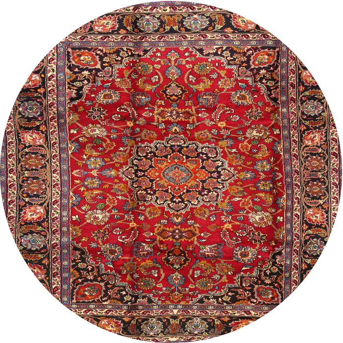 Square Machine Washable Traditional Tomato Red Rug, wshtr2840