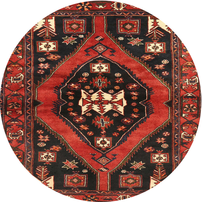 Square Machine Washable Traditional Chestnut Brown Rug, wshtr2841