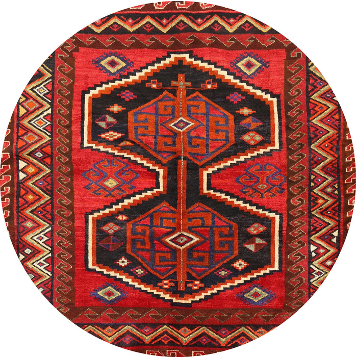 Round Traditional Chestnut Brown Persian Rug, tr2844
