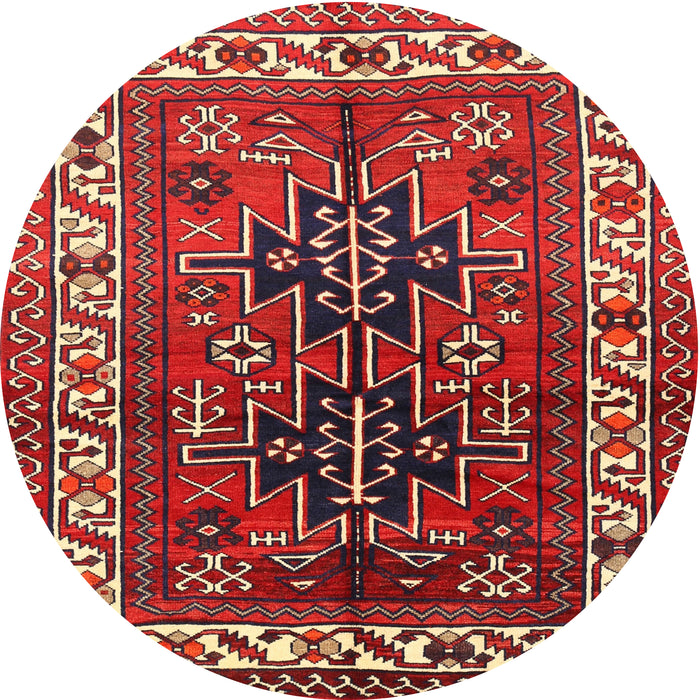 Round Traditional Dark Almond Brown Persian Rug, tr2845