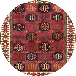 Round Traditional Orange Salmon Pink Persian Rug, tr2846