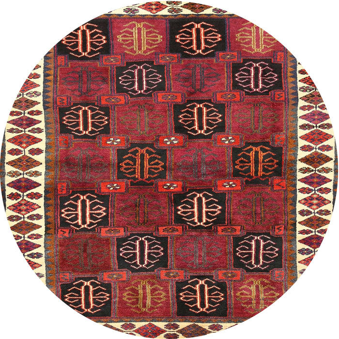 Round Traditional Orange Salmon Pink Persian Rug, tr2846