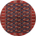 Round Traditional Red Persian Rug, tr2847