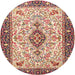 Round Traditional Brown Persian Rug, tr2848