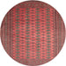 Round Traditional Copper Red Pink Persian Rug, tr284