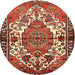 Square Machine Washable Traditional Tomato Red Rug, wshtr2851