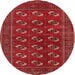 Round Traditional Cherry Red Persian Rug, tr2854