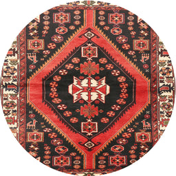 Square Machine Washable Traditional Saffron Red Rug, wshtr2855