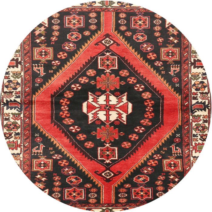 Square Machine Washable Traditional Saffron Red Rug, wshtr2855