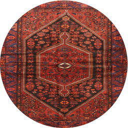 Square Machine Washable Traditional Chestnut Brown Rug, wshtr2859