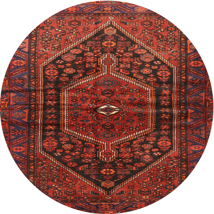 Square Machine Washable Traditional Chestnut Brown Rug, wshtr2859