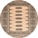 Round Traditional Brown Southwestern Rug, tr285