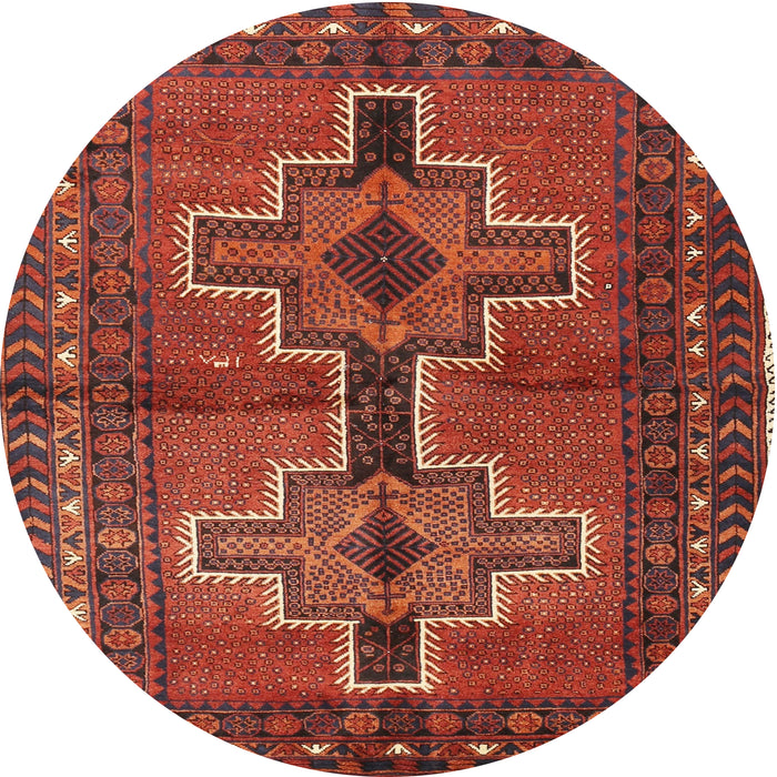 Round Traditional Red Persian Rug, tr2860