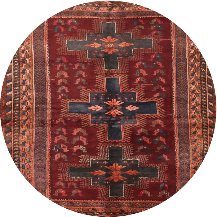 Round Traditional Red Persian Rug, tr2861