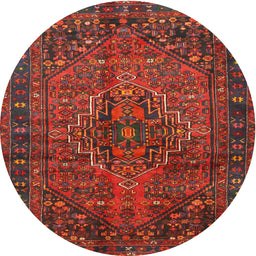 Square Machine Washable Traditional Chestnut Brown Rug, wshtr2864