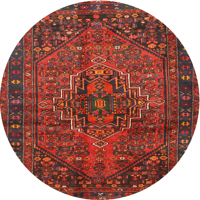 Square Machine Washable Traditional Chestnut Brown Rug, wshtr2864