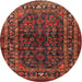 Square Machine Washable Traditional Sienna Brown Rug, wshtr2866