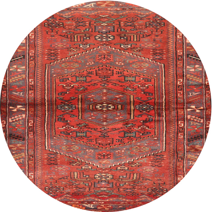 Round Traditional Red Persian Rug, tr2867