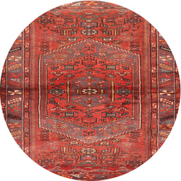 Square Machine Washable Traditional Red Rug, wshtr2867