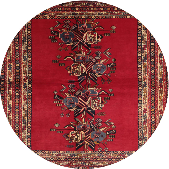 Square Machine Washable Traditional Sienna Brown Rug, wshtr286