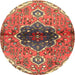 Round Traditional Brown Persian Rug, tr2871
