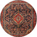 Round Traditional Saffron Red Persian Rug, tr2873