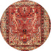 Round Traditional Brown Persian Rug, tr2884