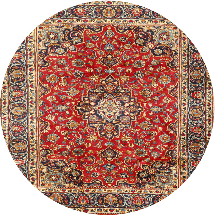 Round Traditional Red Persian Rug, tr2885