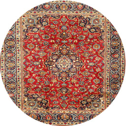 Square Machine Washable Traditional Tomato Red Rug, wshtr2885