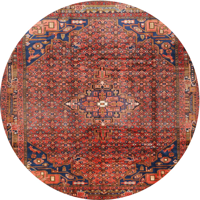 Square Machine Washable Traditional Rust Pink Rug, wshtr2886