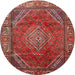 Square Machine Washable Traditional Red Rug, wshtr2888