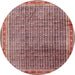 Round Traditional Brown Red Persian Rug, tr2889