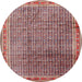 Square Machine Washable Traditional Brown Red Rug, wshtr2889